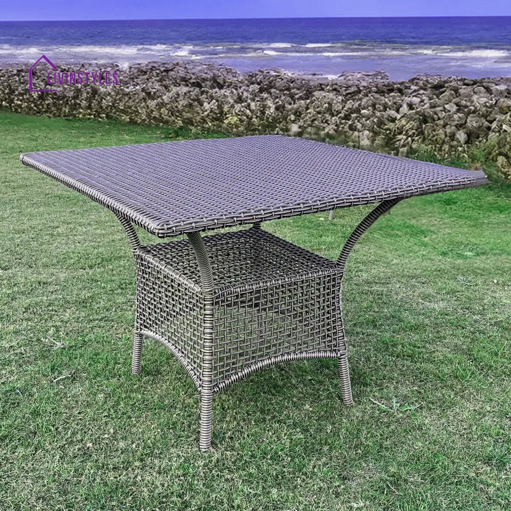 Allenna Wicker & Iron Outdoor Table