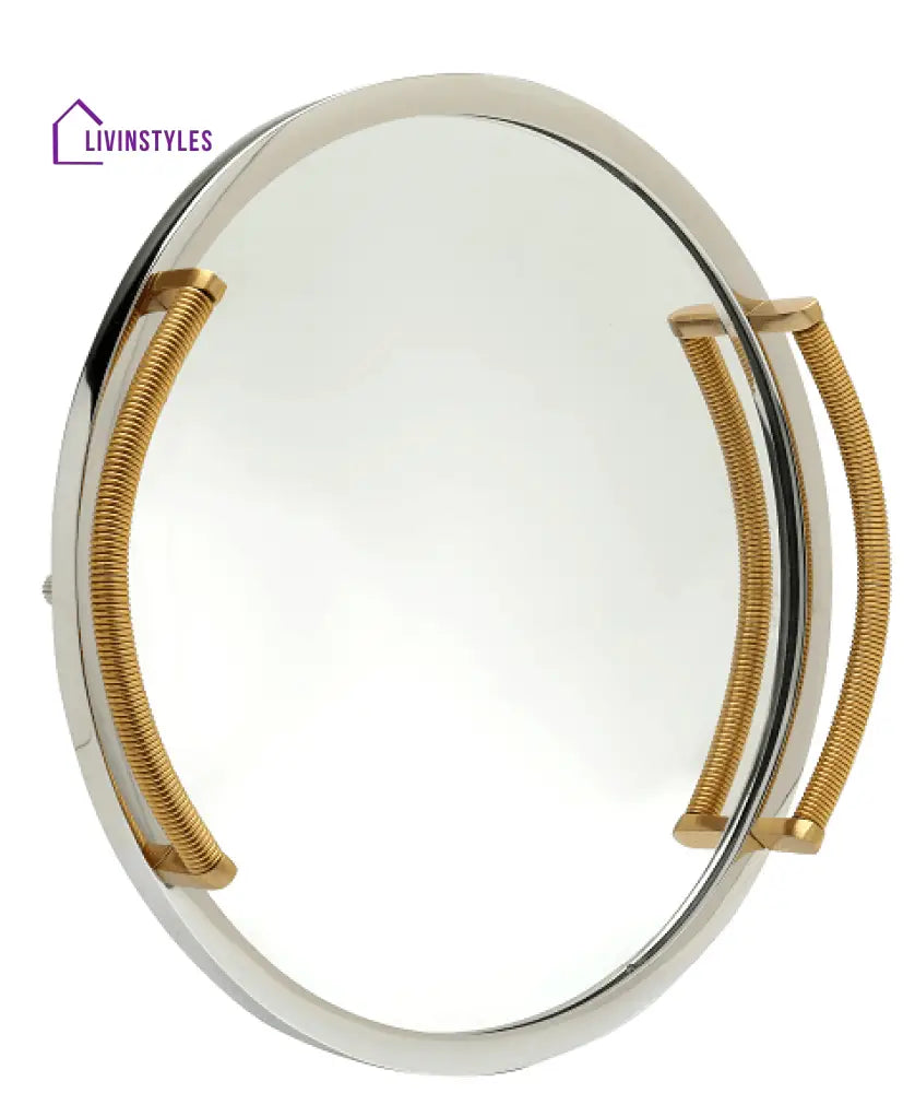 Allie Mirror Tray Gold Silver Large Size