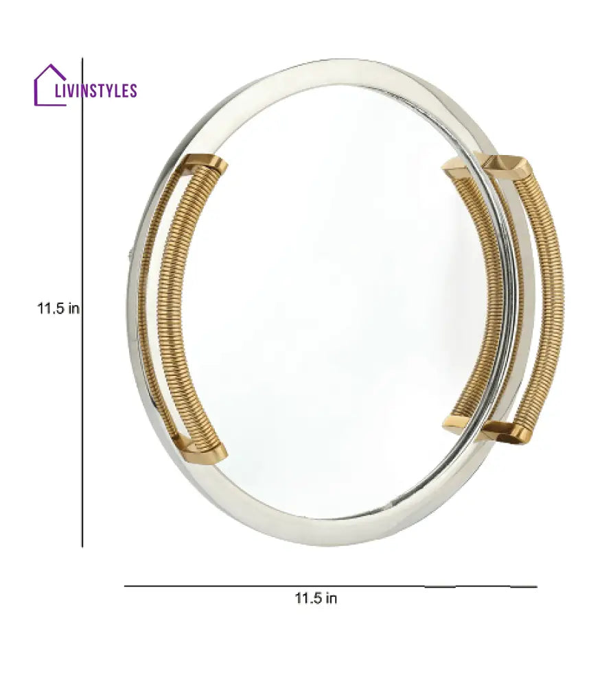 Allie Mirror Tray Gold Silver Medium Size