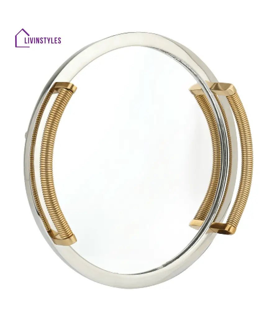 Allie Mirror Tray Gold Silver Medium Size