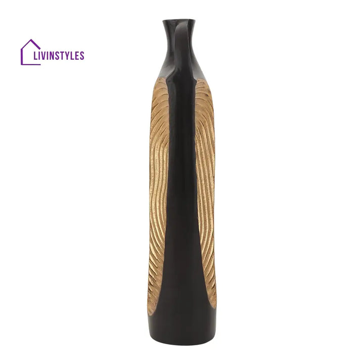 Alloy Art Vase In Black Gold Alloy Art