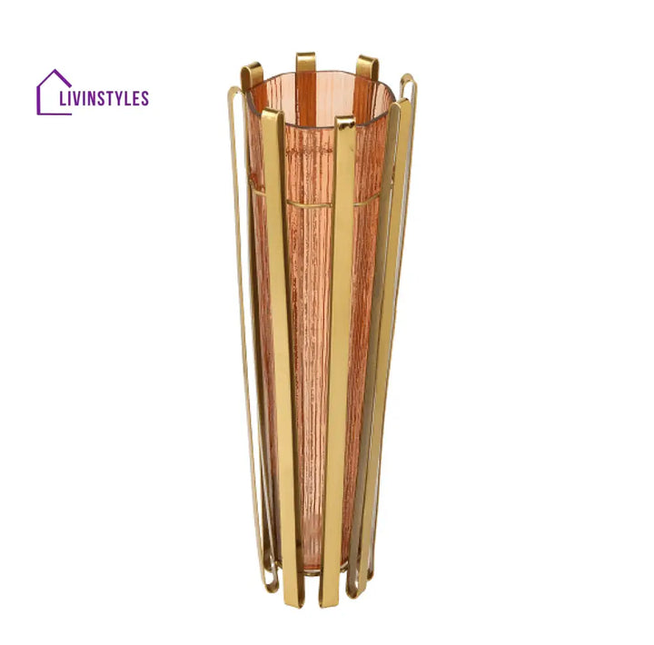 Allure Radiant Metal Hue Vase Amber