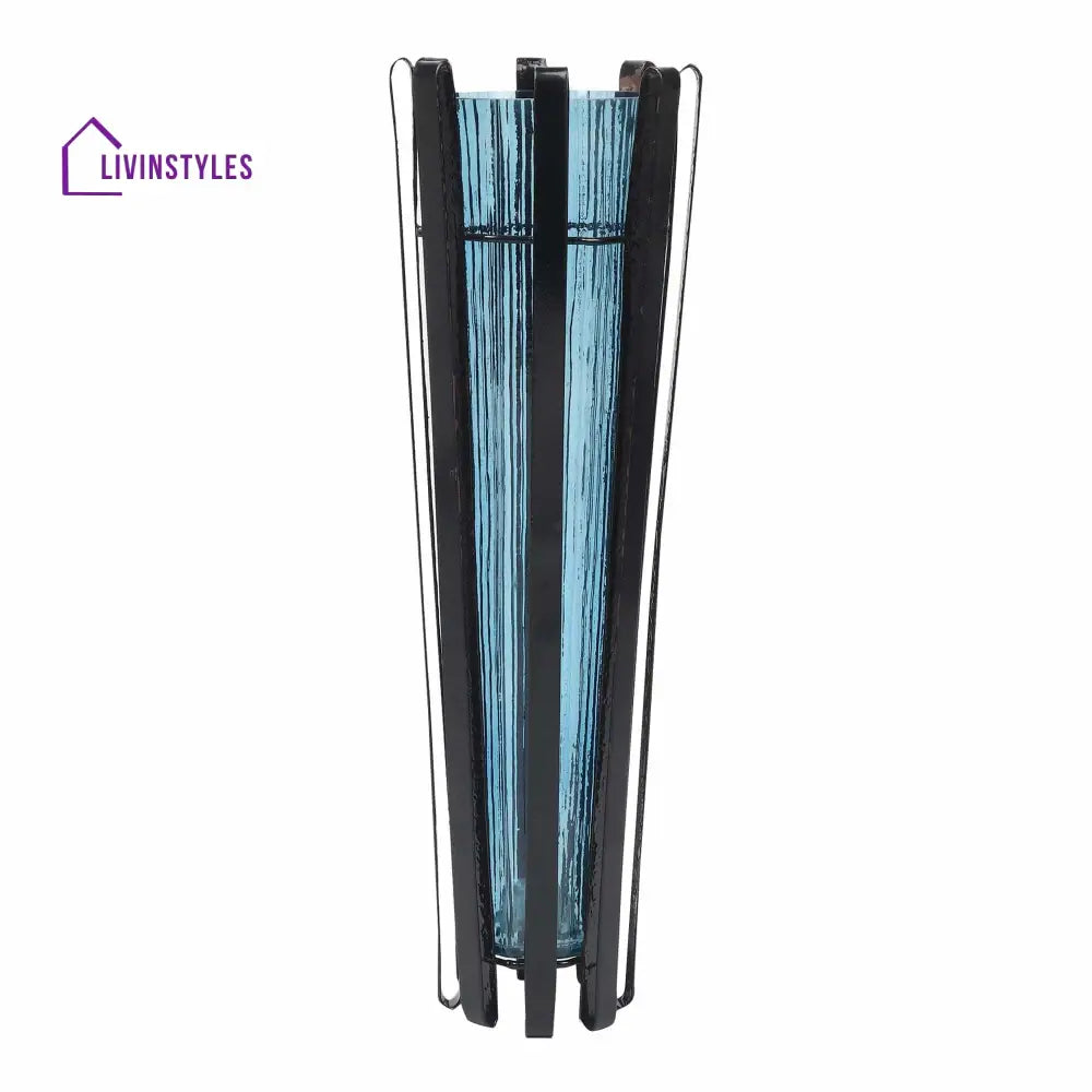 Allure Radiant Metal Hue Vase Blue