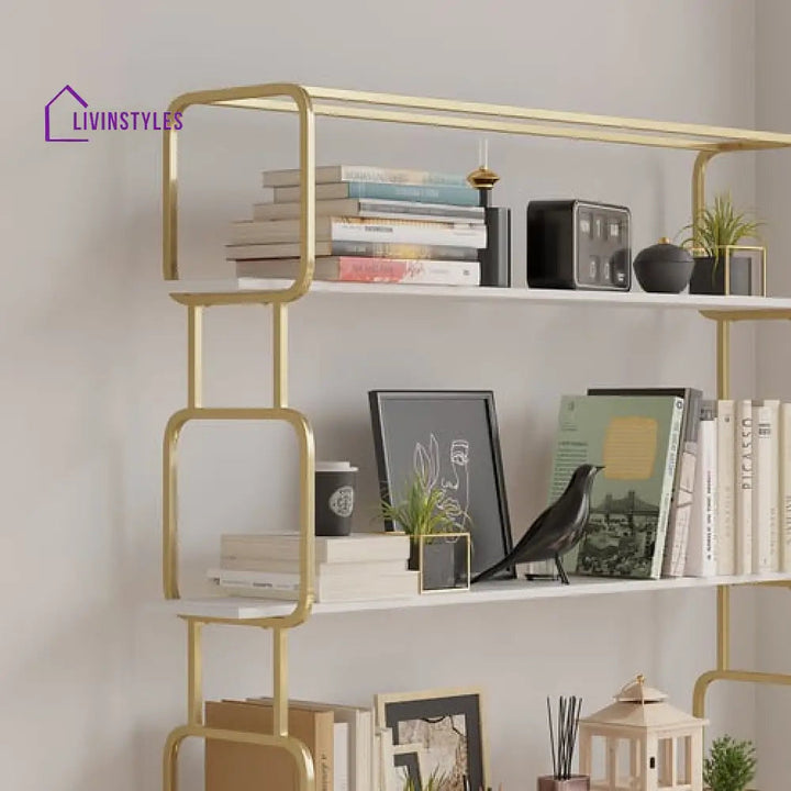 Alok Metal Bookcase in Gold