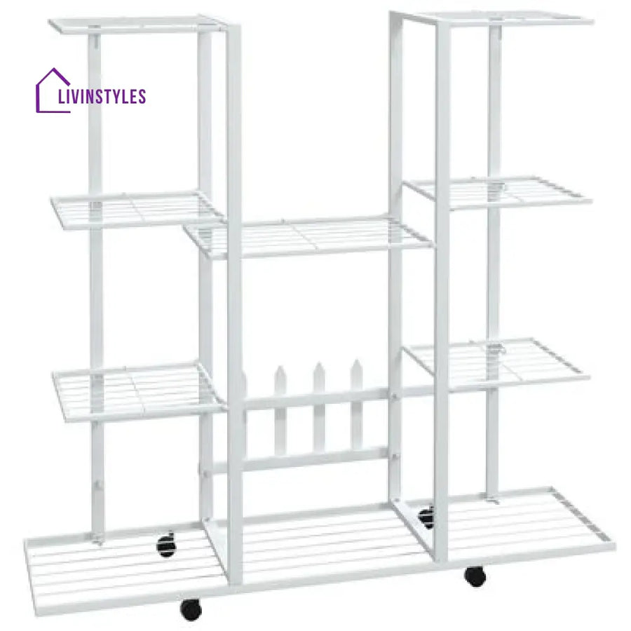 Alok Metal Plant Stand With Four Wheels For Balcony