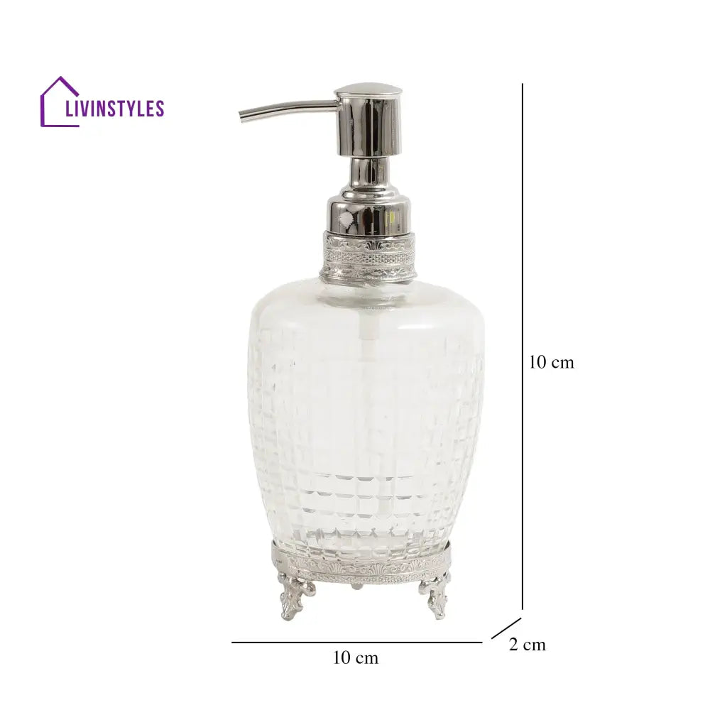 Alvario Crystal Cut Dispenser In Silver