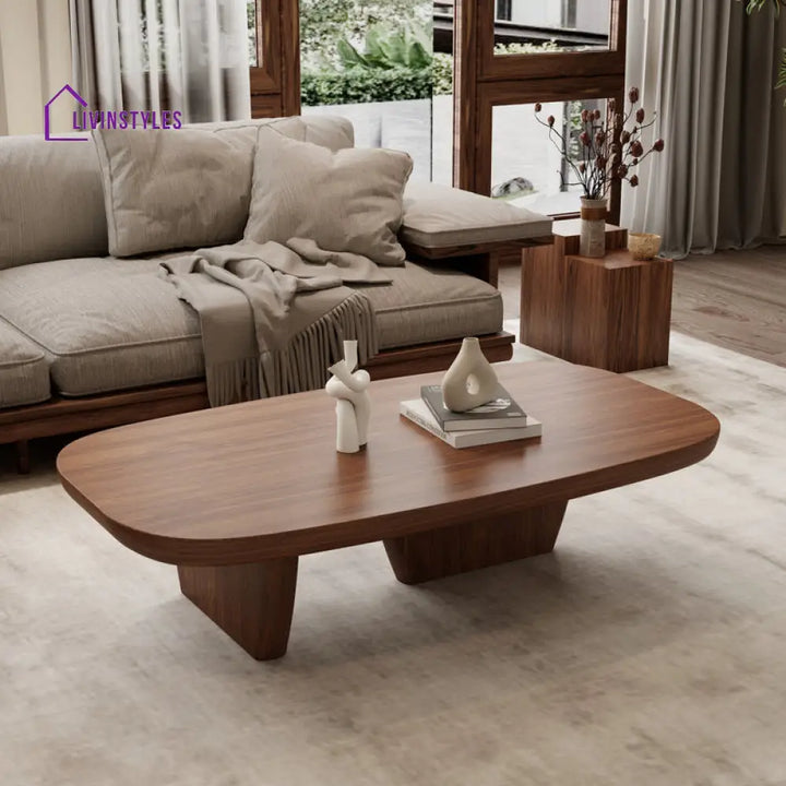 Aman Solid Wood Coffee Table For Living Room | Honey Finish