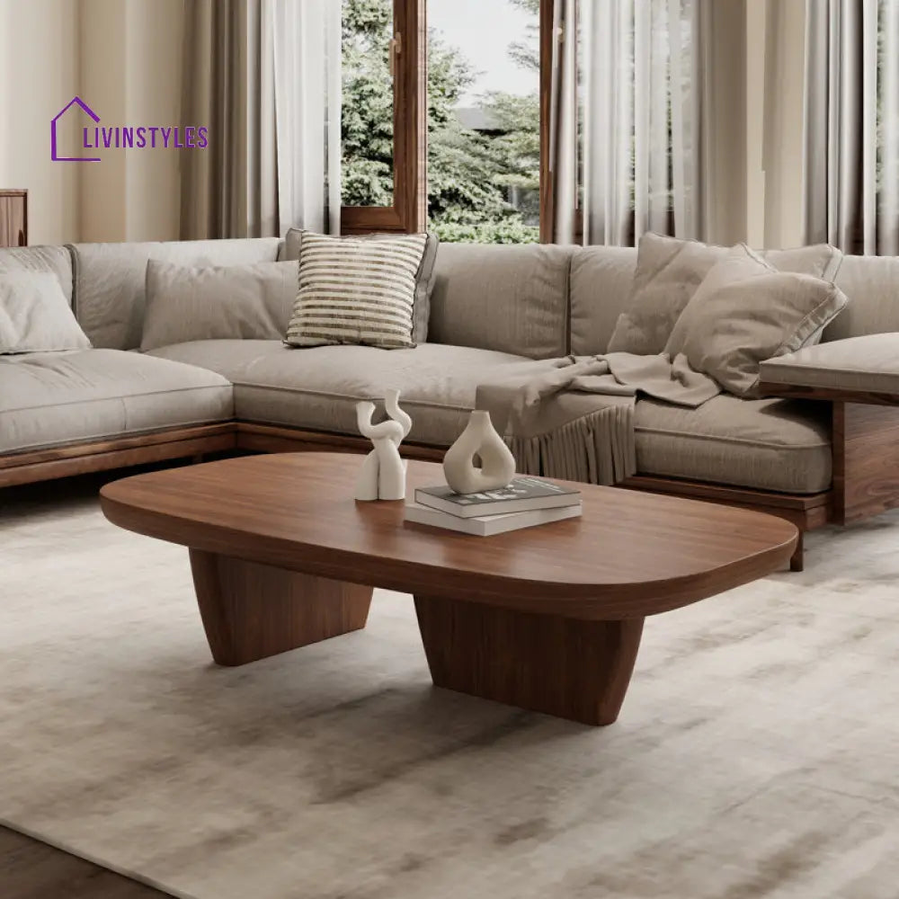 Aman Solid Wood Coffee Table For Living Room | Honey Finish