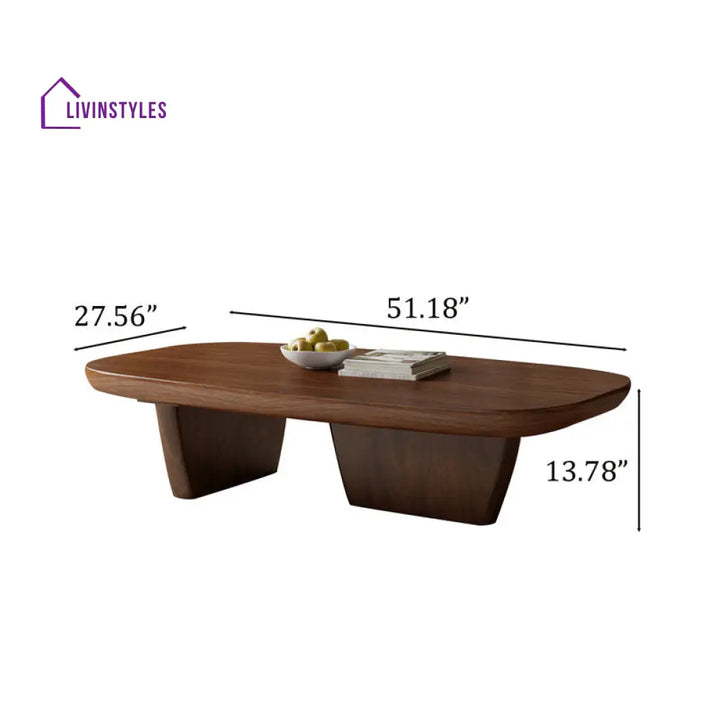 Aman Solid Wood Coffee Table For Living Room | Honey Finish