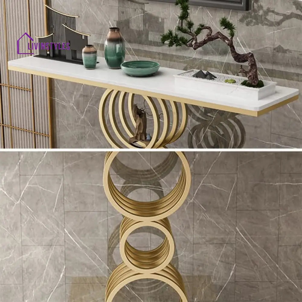 Amanda Metal And Marble Top Console Table