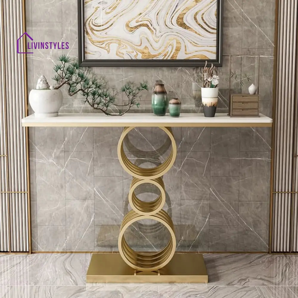 Amanda Metal And Marble Top Console Table