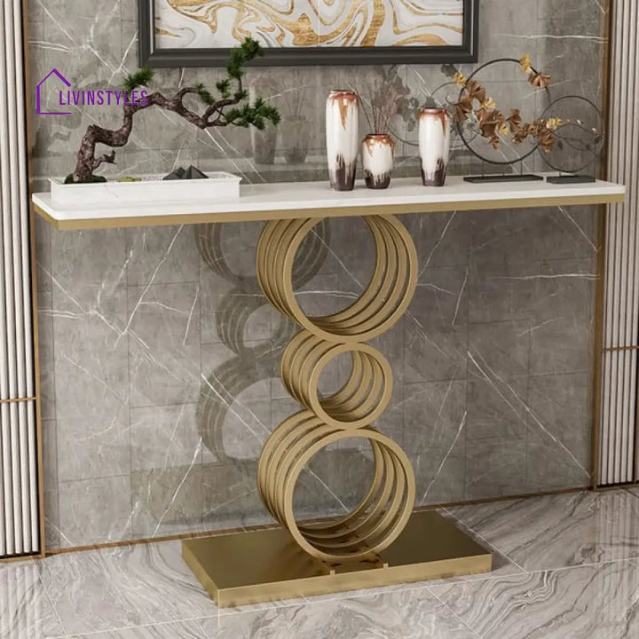 Amanda Metal And Marble Top Console Table