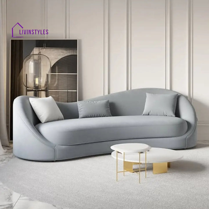 Amara Gray Upholstered Sofa 3 Seater For Living Room