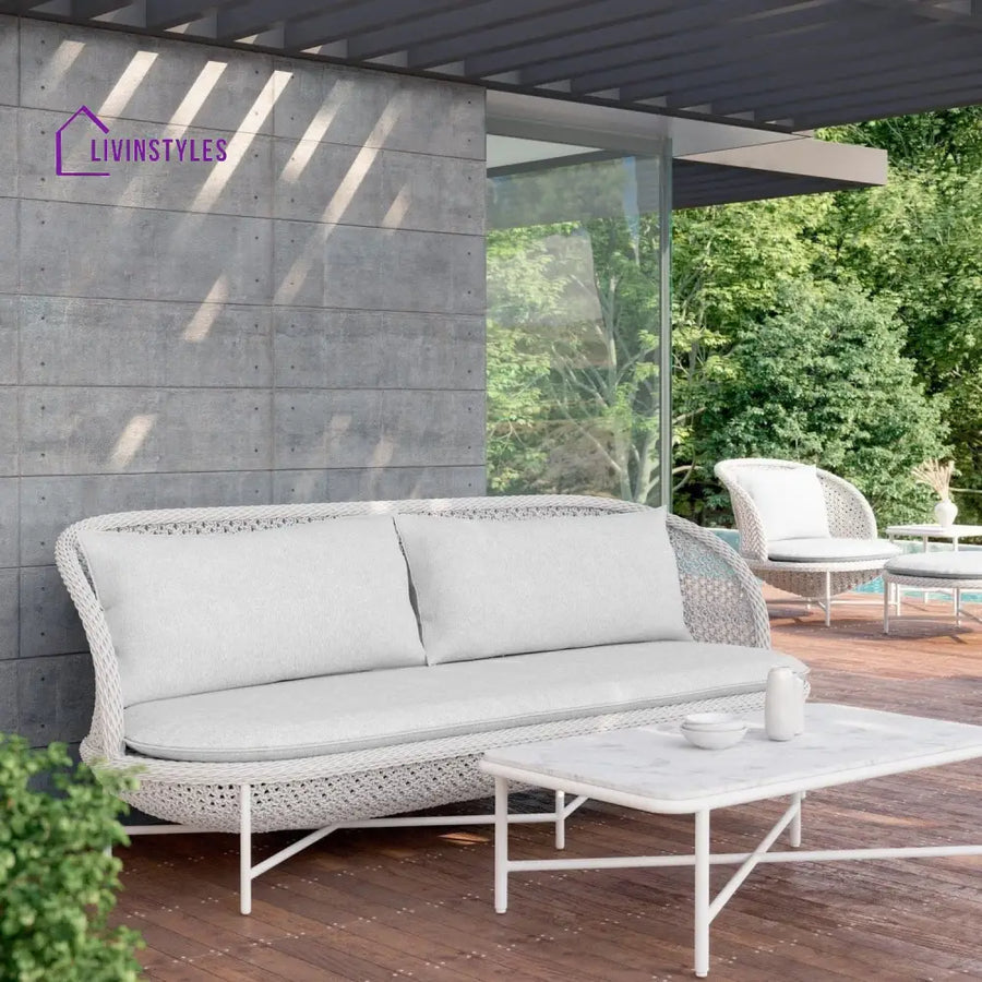 Amaris White 3 Seater Outdoor Sofa