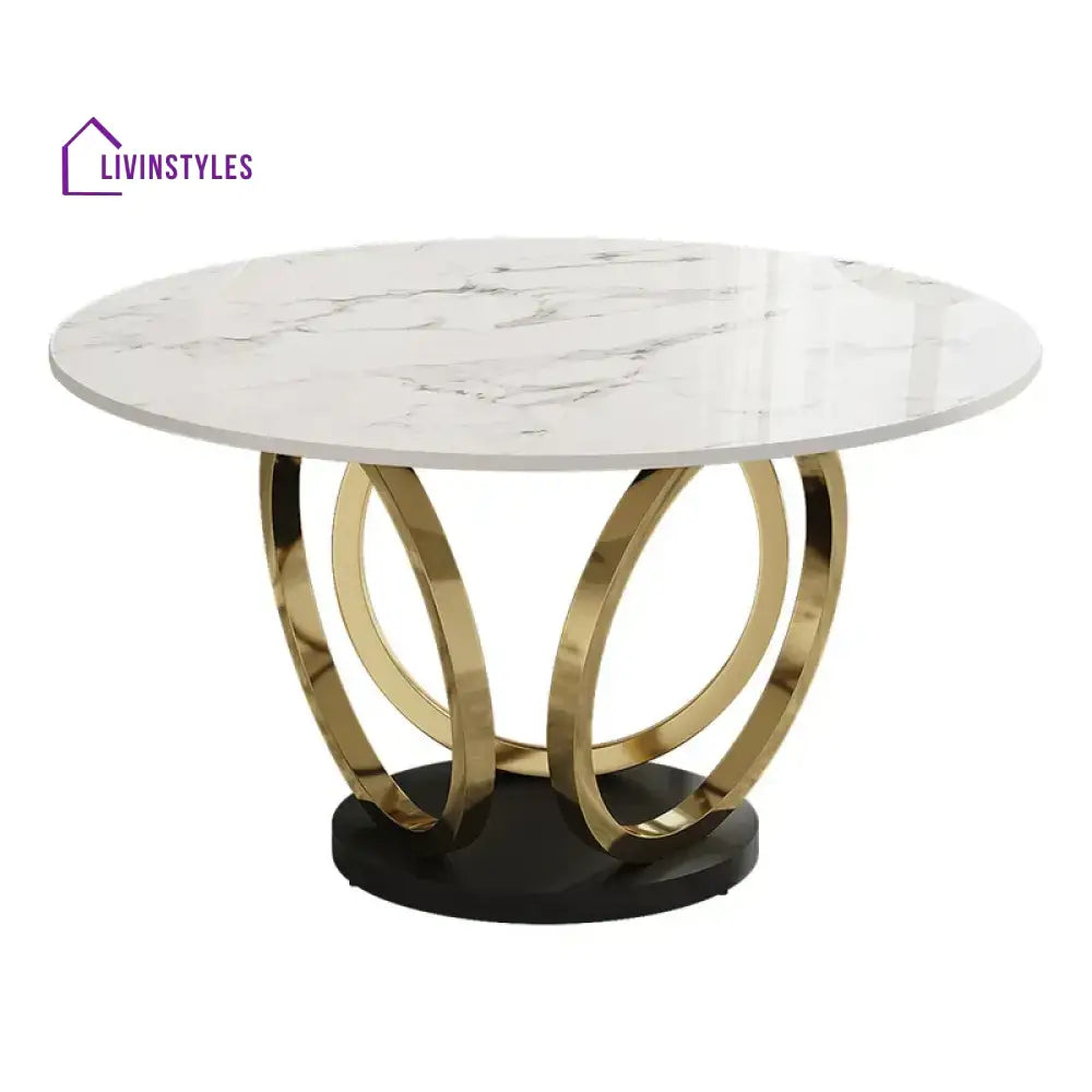 Amazing Modern Round White Marble Dining Table