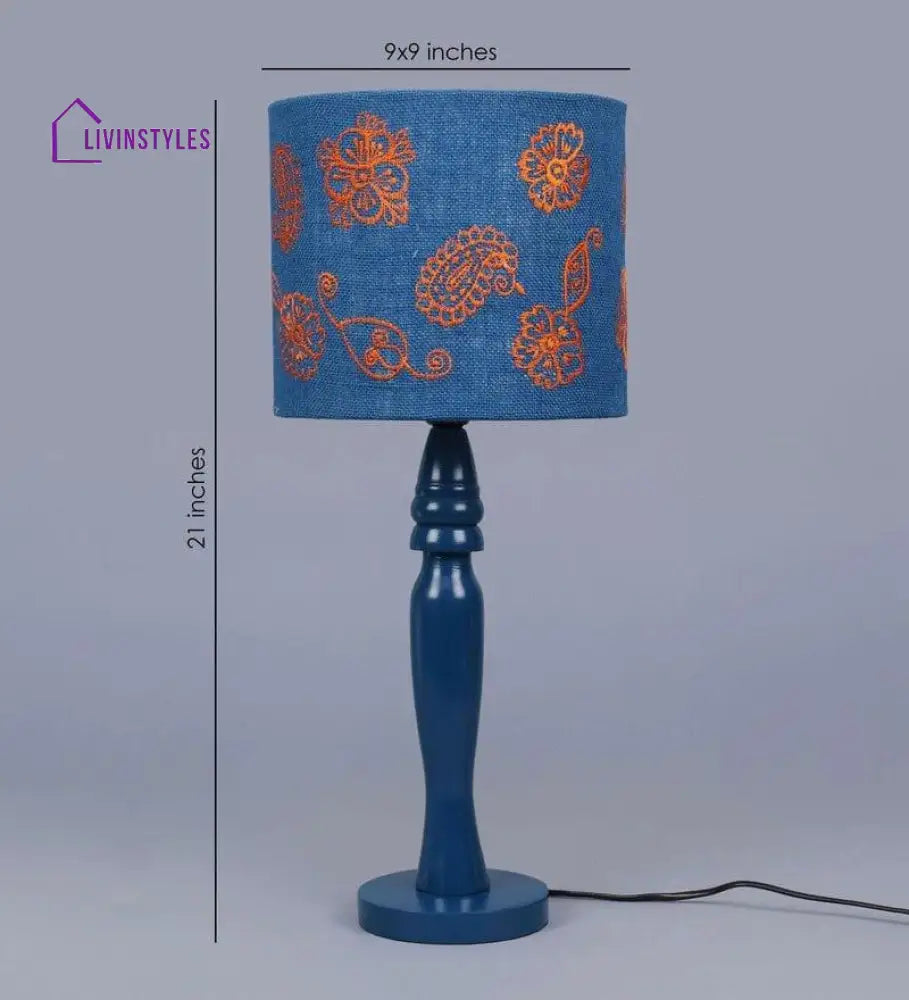 Ambi Motif On Jute Lamp