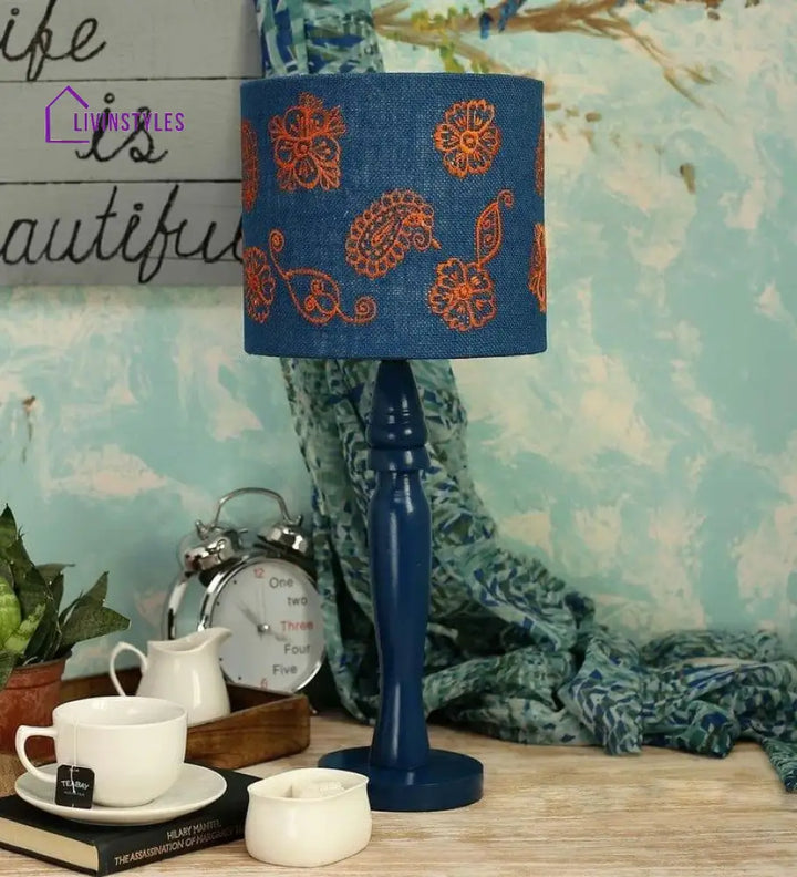 Ambi Motif On Jute Lamp