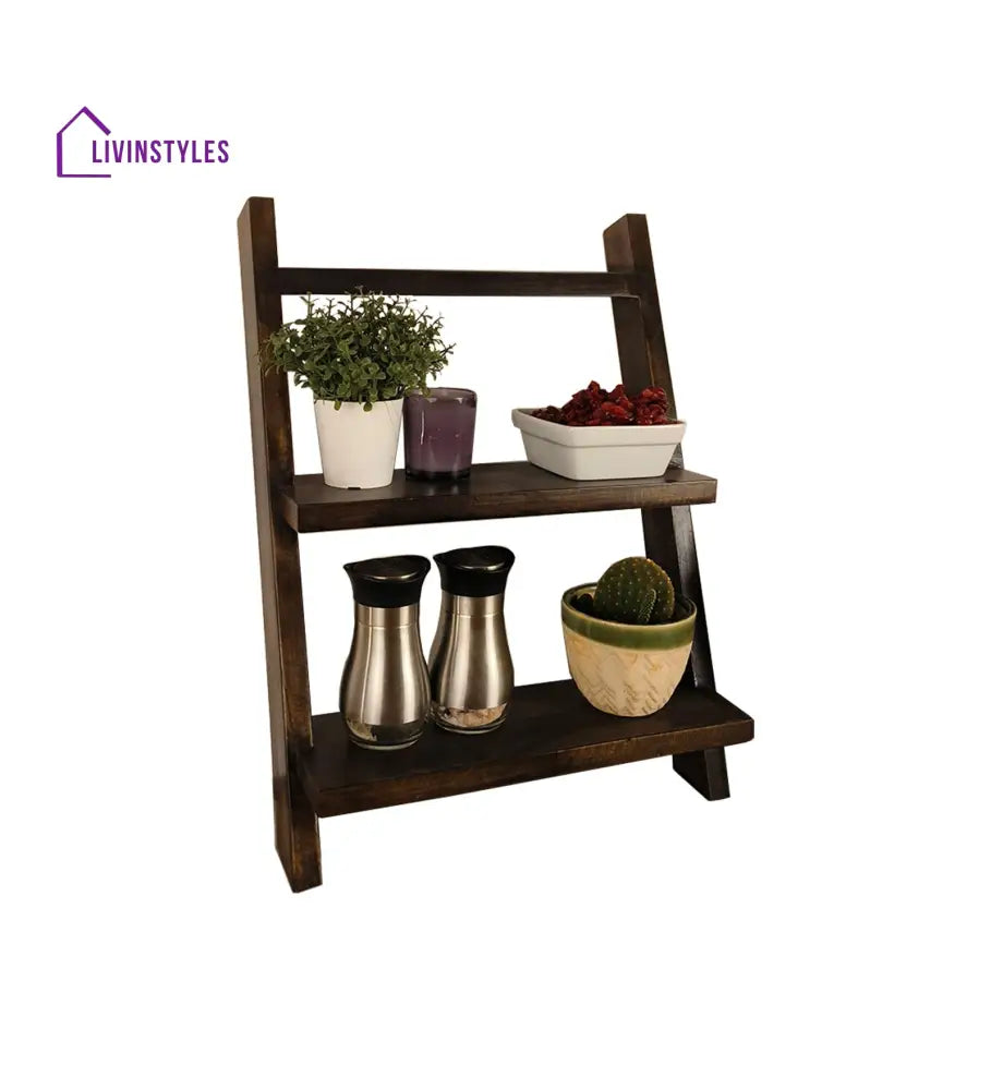 Amelia Wooden Shelf 2 Step Ladder Kitchen