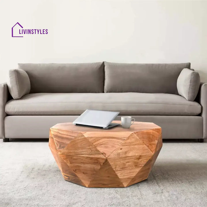 Amira Triangle Pattern Sheesham Wood Coffee Table for Living Room