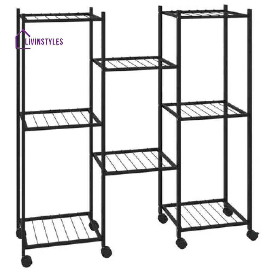 Amit Metal Plant Stand With Four Wheels For Balcony