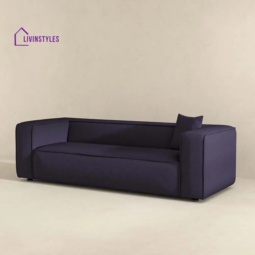 Amreen Blue Three Seater Sofa For Living Room