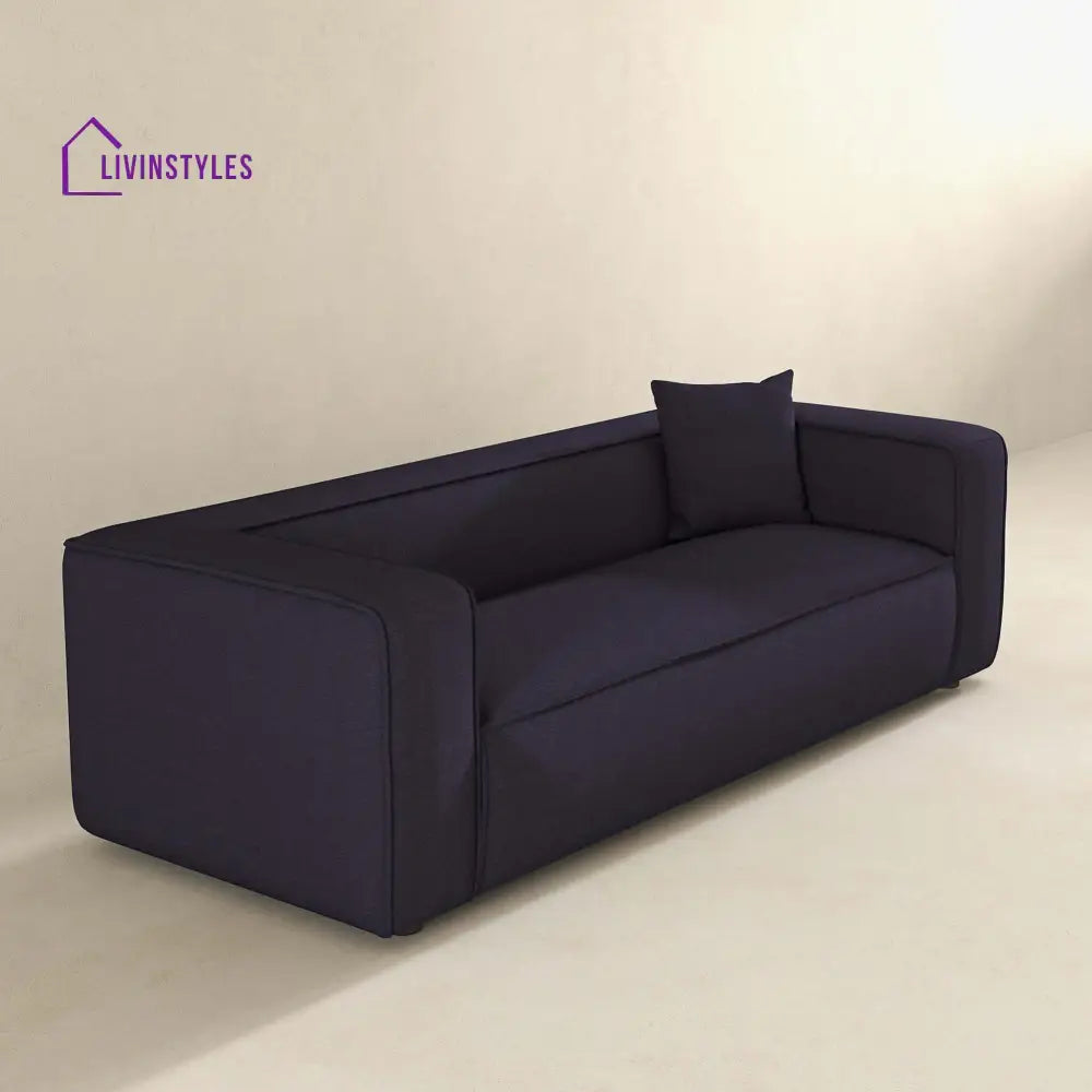 Amreen Blue Three Seater Sofa For Living Room