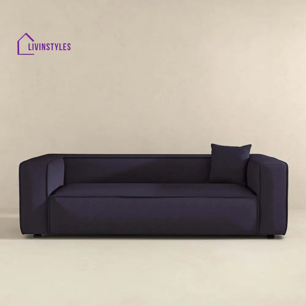 Amreen Blue Three Seater Sofa For Living Room