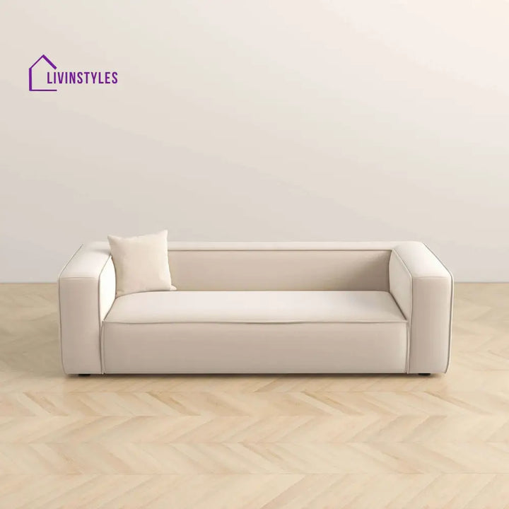 Amreen Cream Three Seater Sofa For Living Room