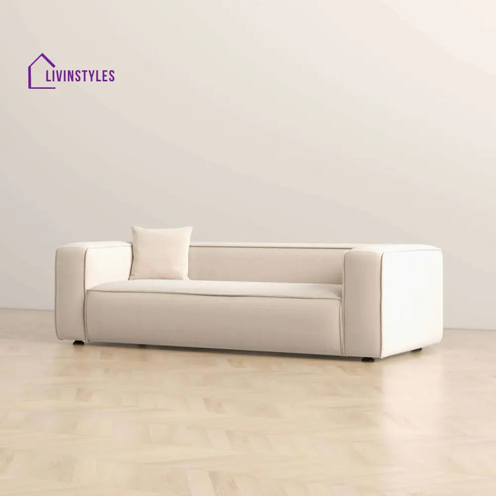 Amreen Cream Three Seater Sofa For Living Room