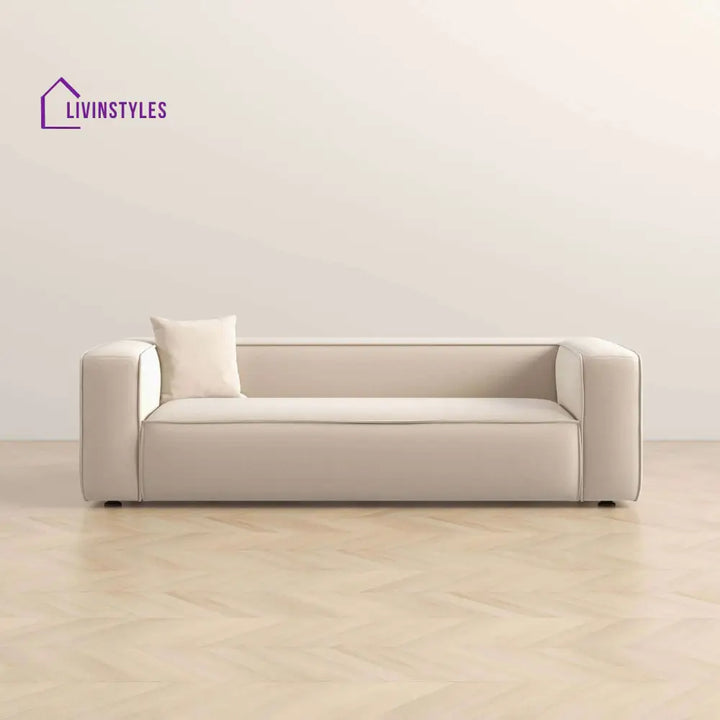 Amreen Cream Three Seater Sofa For Living Room