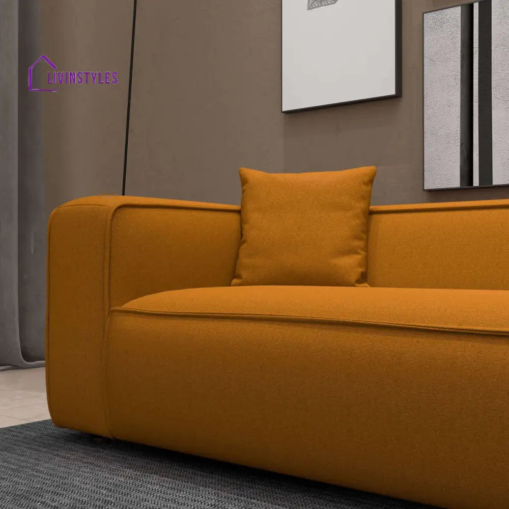 Amreen Dark Yellow Three Seater Sofa For Living Room