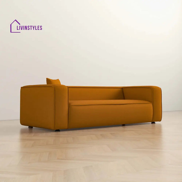 Amreen Dark Yellow Three Seater Sofa For Living Room