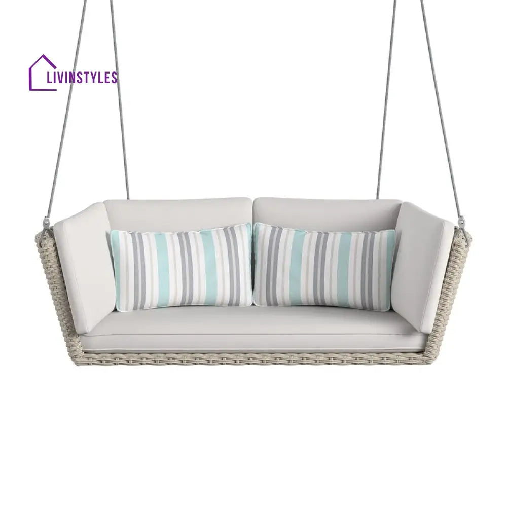 Amrita Double Seater Hanging Swing Without Stand For Balcony | Garden (Cream) Swings