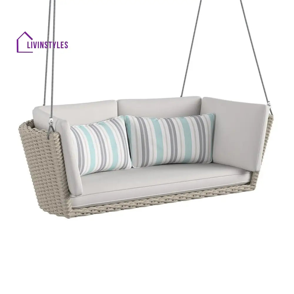 Amrita Double Seater Hanging Swing Without Stand For Balcony | Garden (Cream) Swings