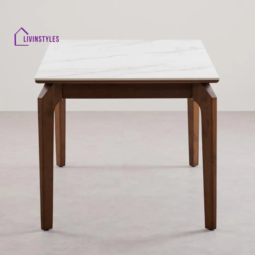 Amvrosiy Sheesham Wood Dining Table with Marble Top