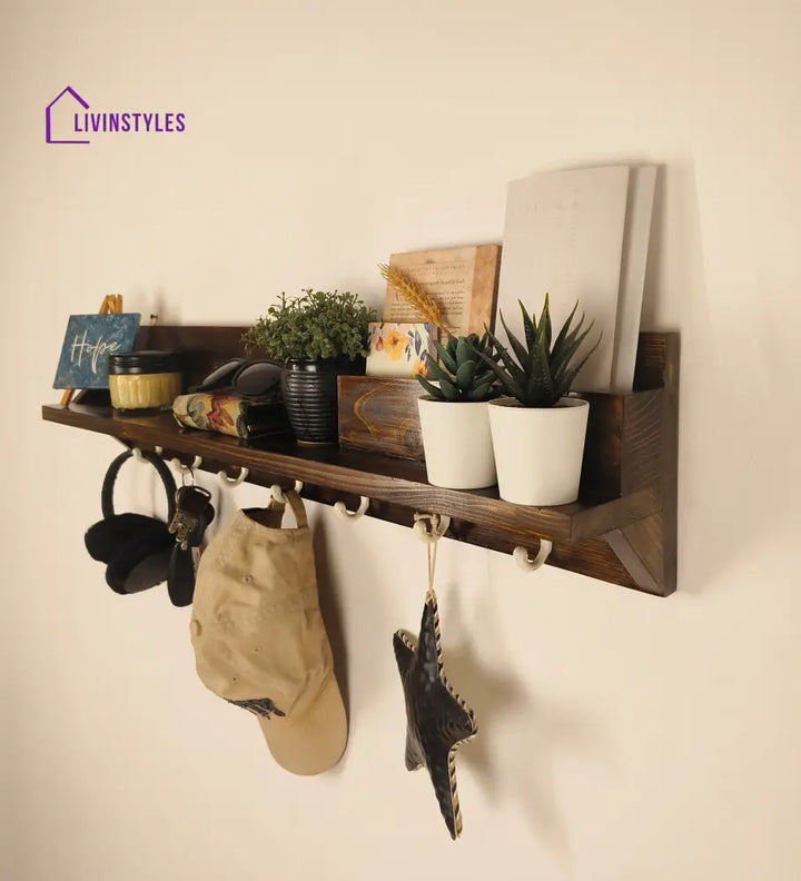 Andre Wooden Wall Organiser With Key Holders