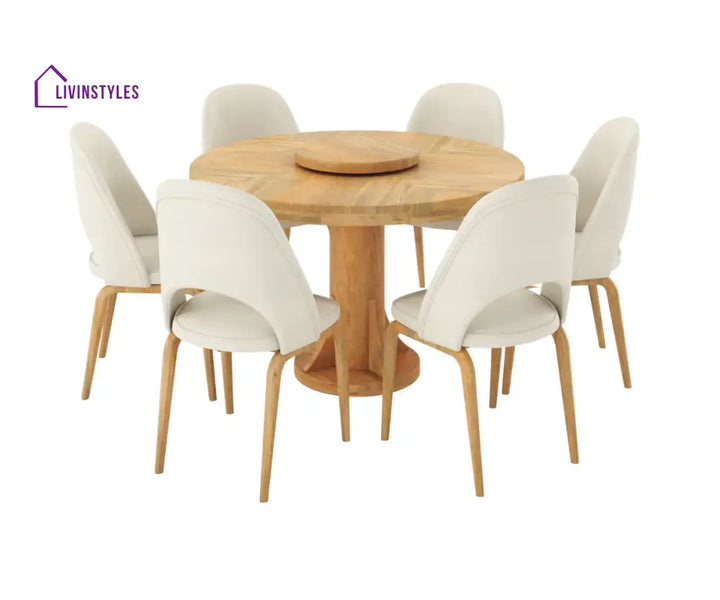 Anfisa Round Dining Table And Chairs For 6