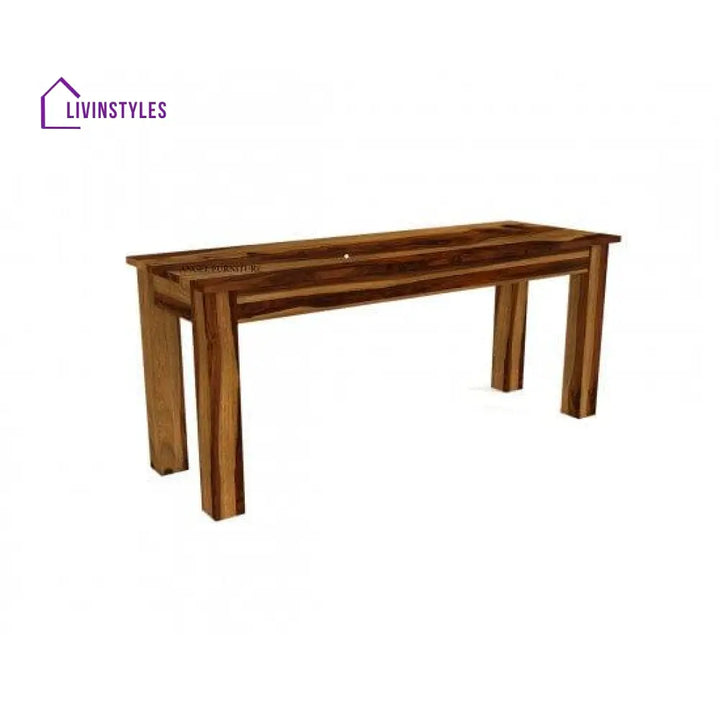 Angel’s Solid Sheesham Wood Six Seater Dining Set With Folding Table And Bench (Six Honey Finish)