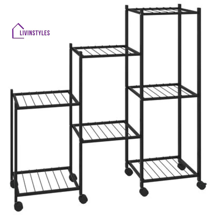 Anirudh Metal Plant Stand With Four Wheels For Balcony