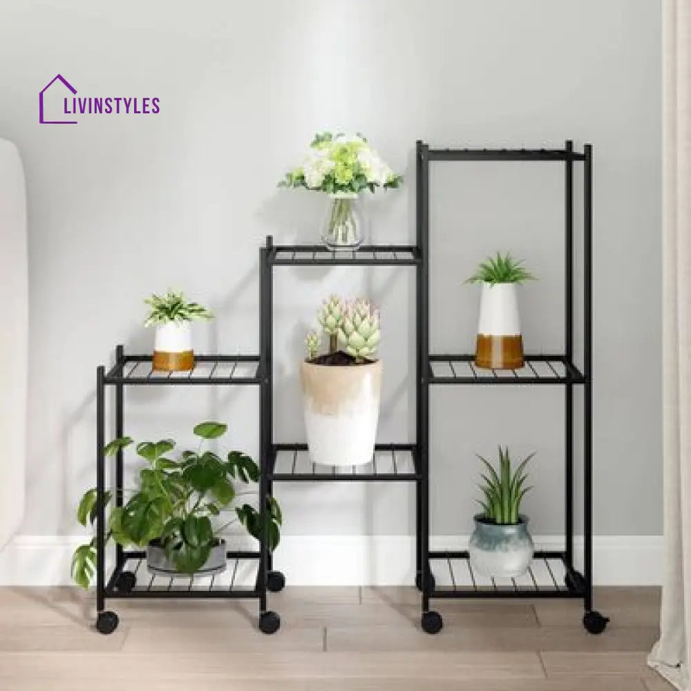 Anirudh Metal Plant Stand With Four Wheels For Balcony