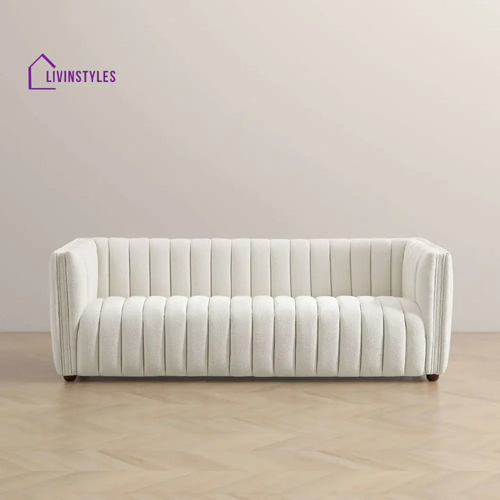 Anitha Beige Three Seater Sofa For Living Room