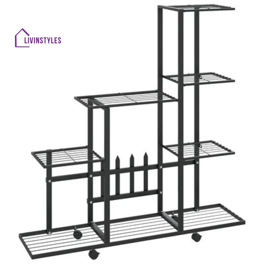 Ankit Metal Plant Stand With Four Wheels For Balcony