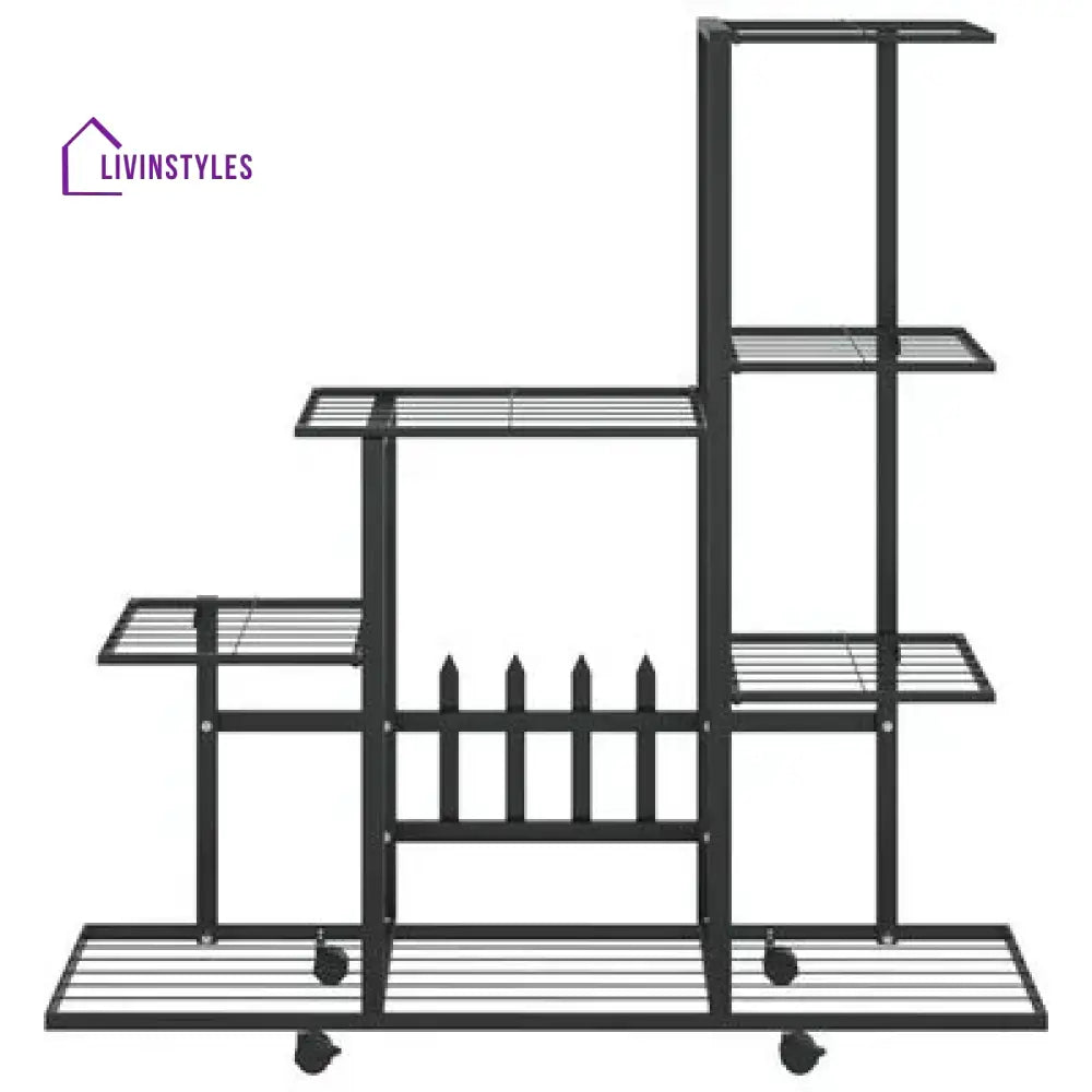 Ankit Metal Plant Stand With Four Wheels For Balcony