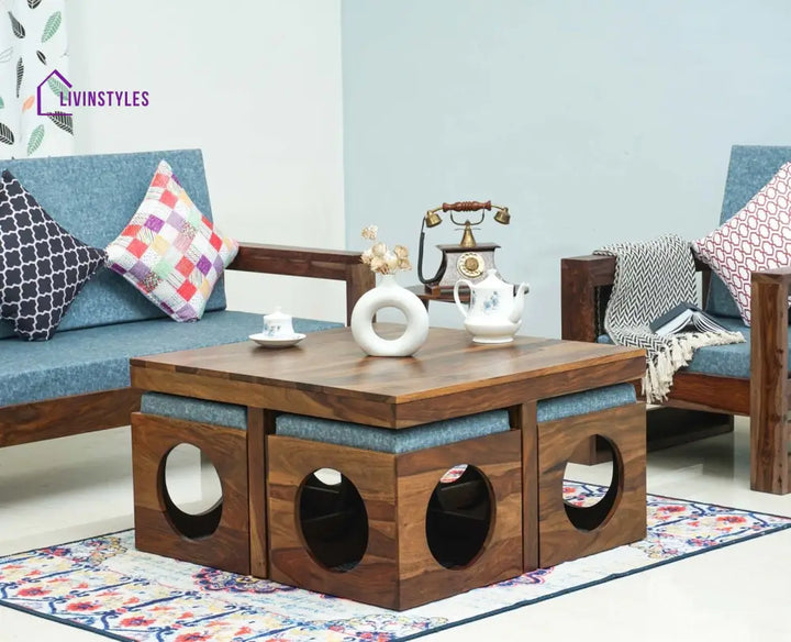 Anna Coffee Table With 4 Stools