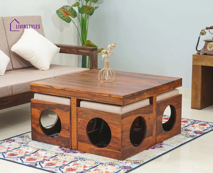 Anna Coffee Table With 4 Stools