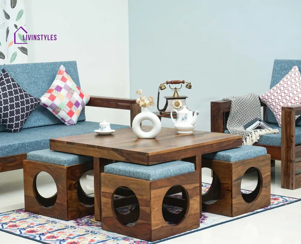 Anna Coffee Table With 4 Stools