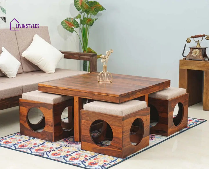 Anna Coffee Table With 4 Stools