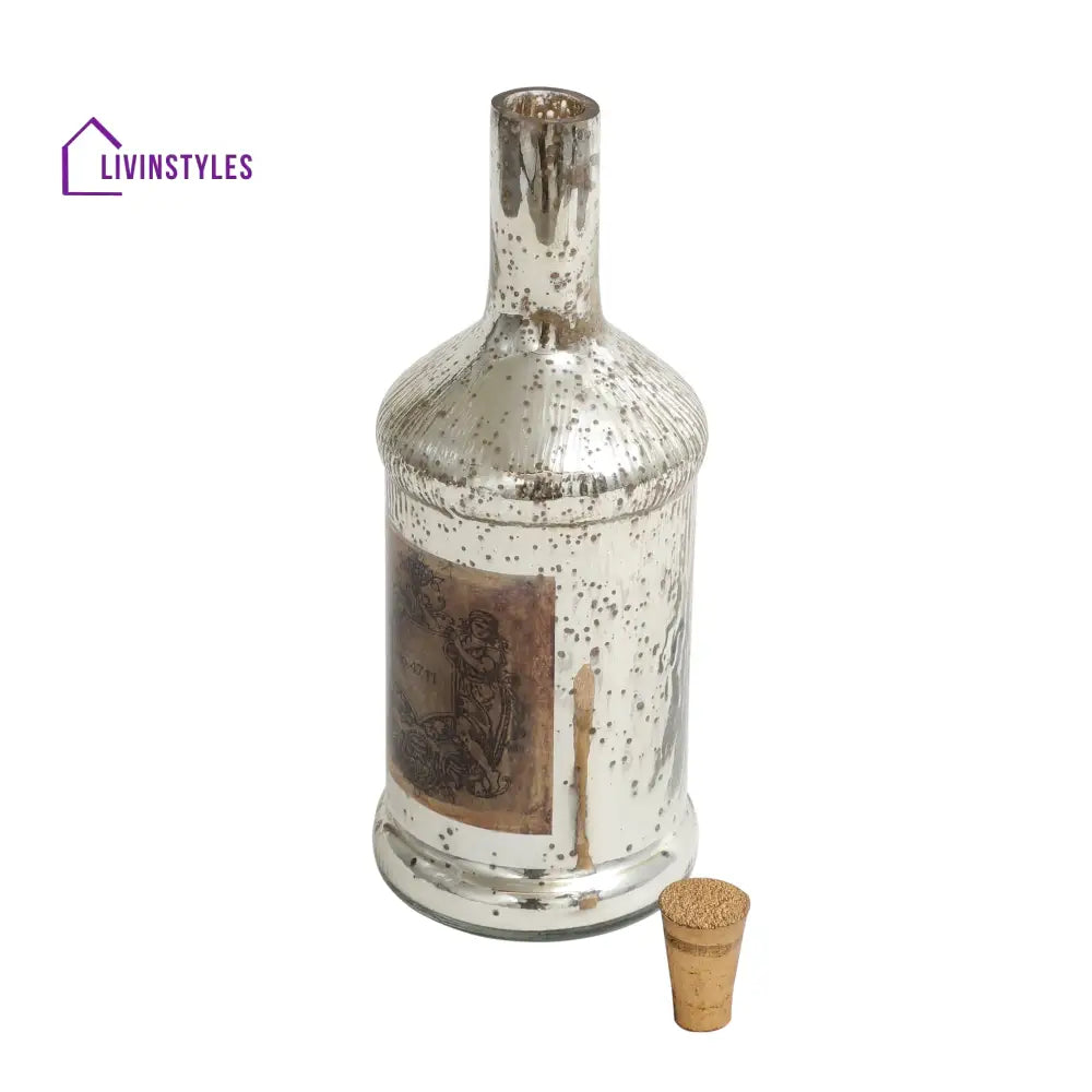 Antique Glass Legacy Square Bottle Decorative