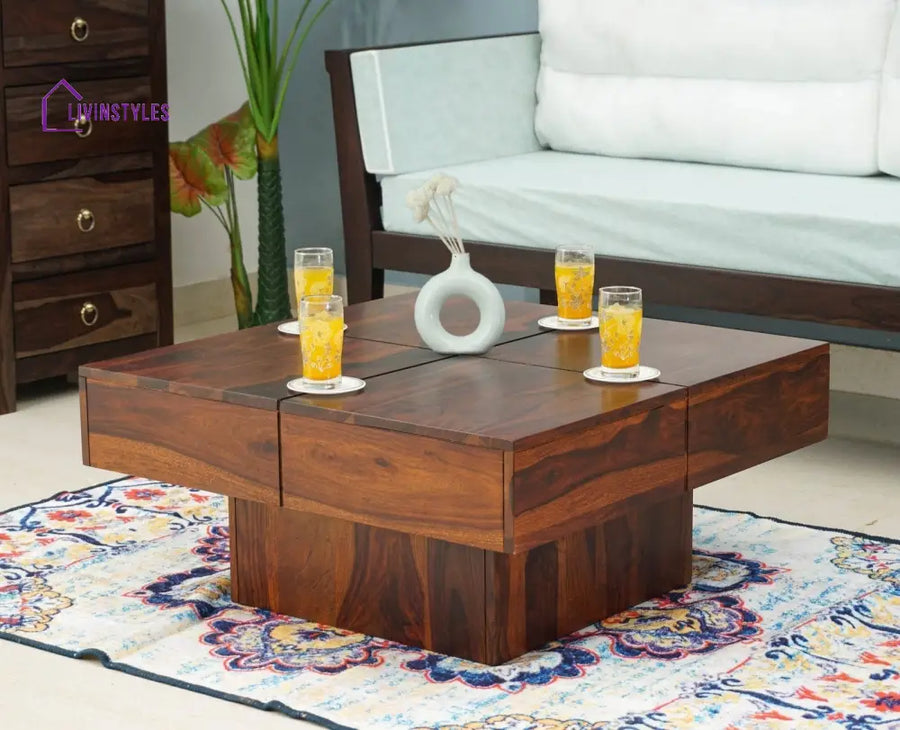 Surat Sheesham Wood Square Coffee Table - Coffee Table - Furniselan