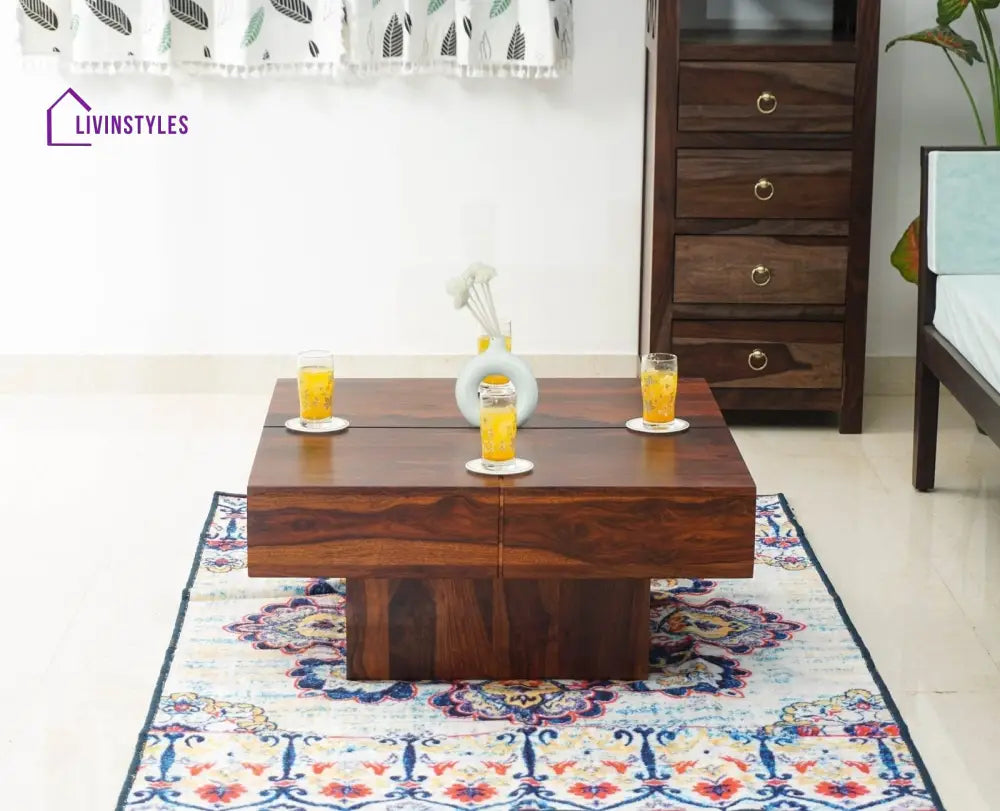 Surat Sheesham Wood Square Coffee Table - Coffee Table - Furniselan